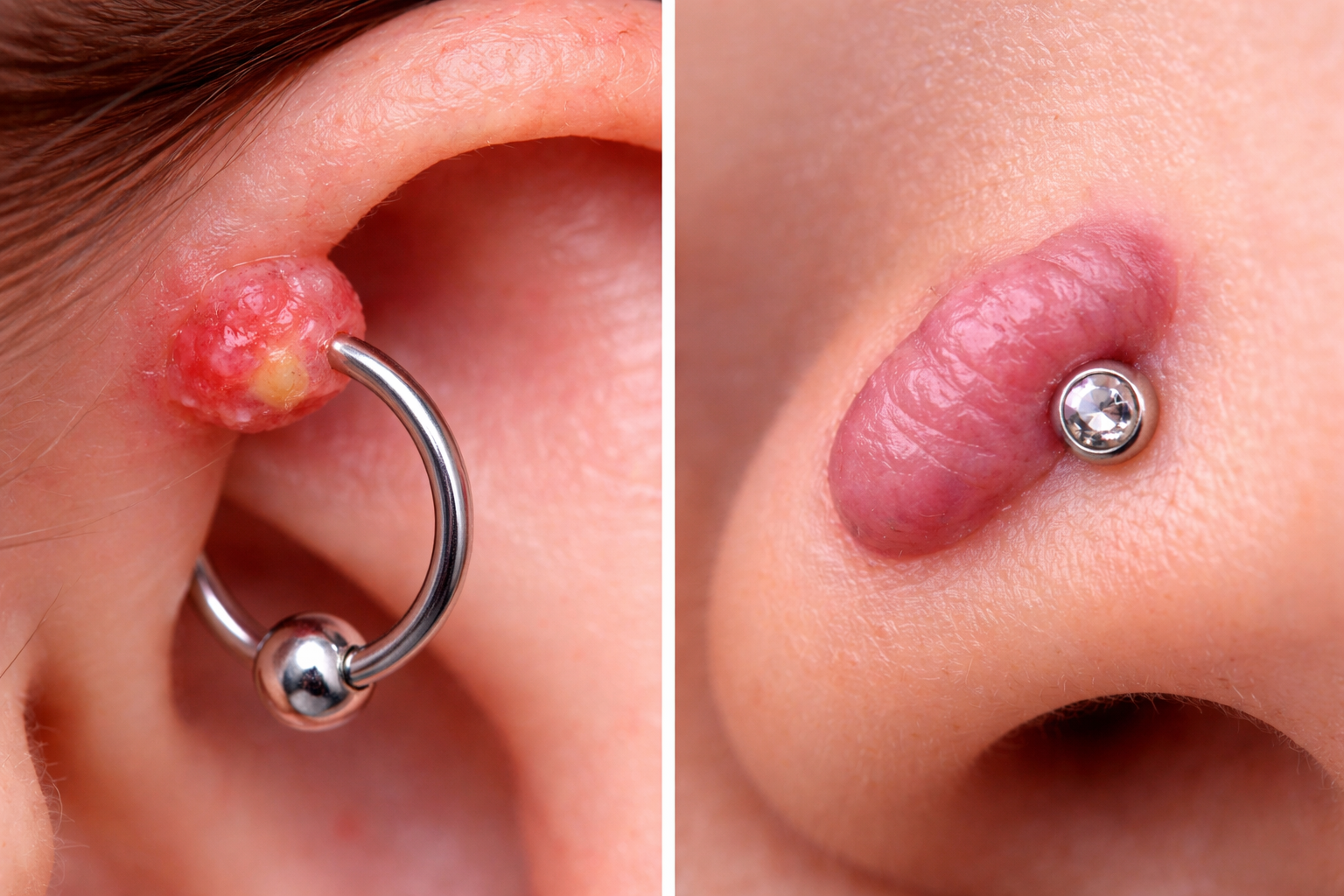 Piercing bump vs keloid