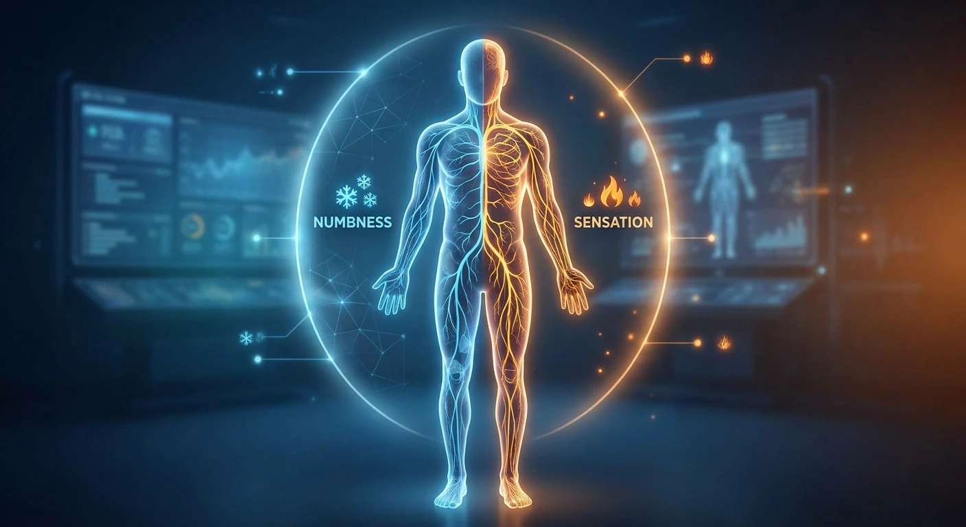numbness on one side of the body is most likely a symptom of
